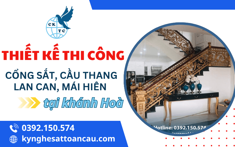 Thiết kế thi công cổng sắt, cầu thang, lan lan, mái hiên