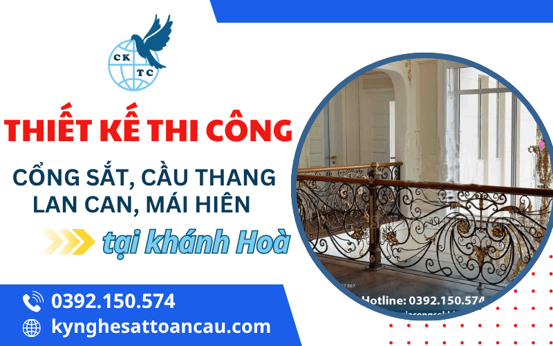 Thiết kế thi công cổng sắt, cầu thang, lan lan, mái hiên 