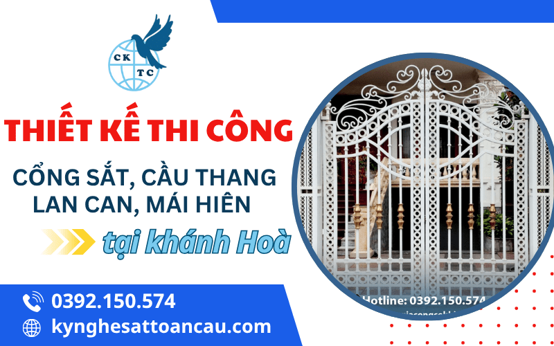 Thiết kế thi công cổng sắt, cầu thang, lan lan, mái hiên 
