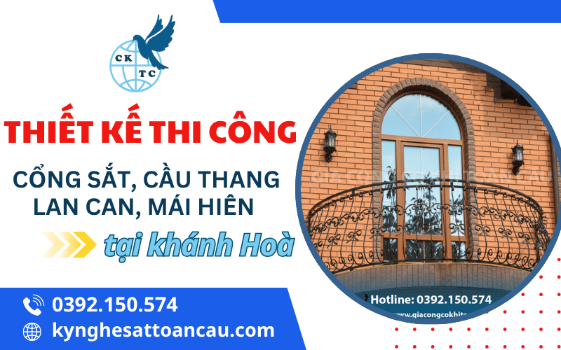 Thiết kế thi công cổng sắt, cầu thang, lan lan, mái hiên 