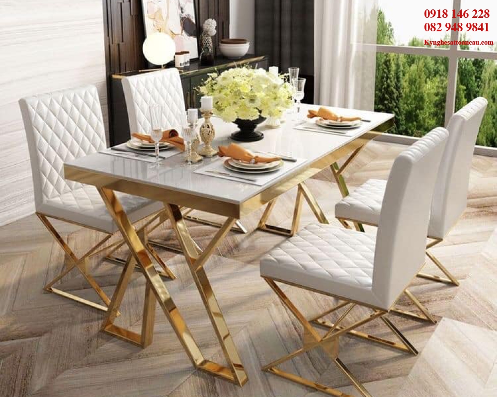 Bàn ghế xi mạ - Decor