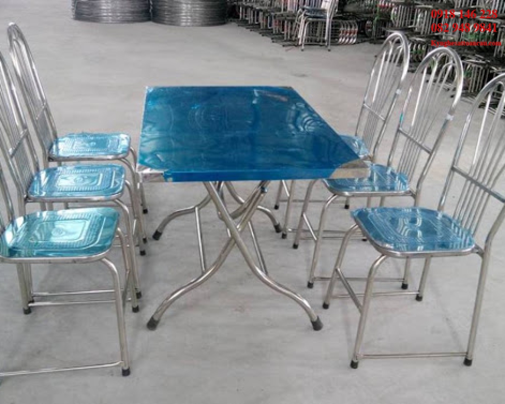 BÀN GHẾ INOX ĐẸP B5
