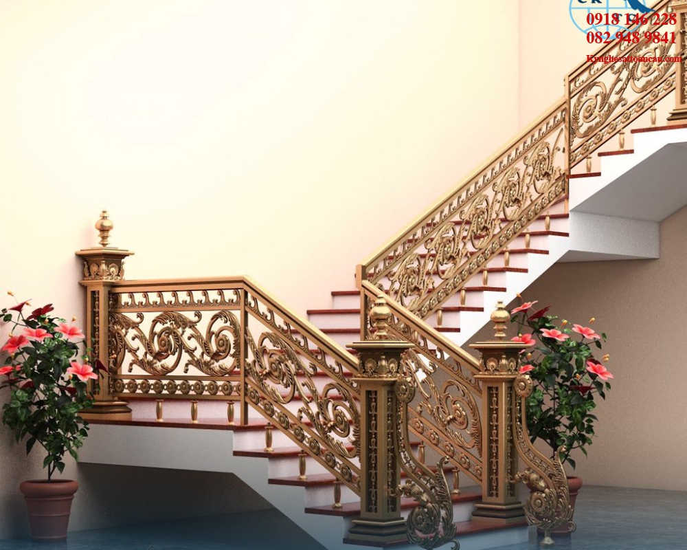 Cầu thang nhôm đúc CTN02