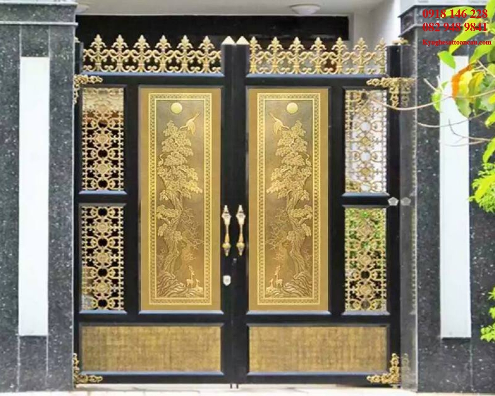 Cửa cổng nhôm đúc 019
