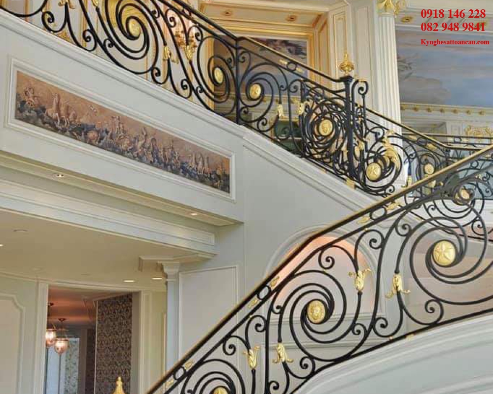 Cầu thang sắt mỹ thuật LC005