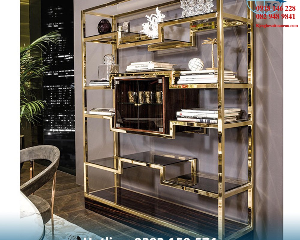 Kệ Inox mạ vàng cao cấp KIXM25