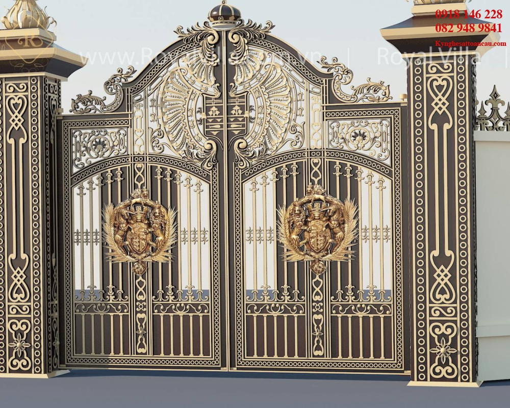 Cửa cổng nhôm đúc N3