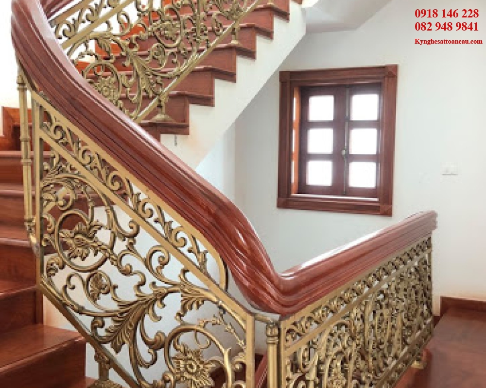 CẦU THANG NHÔM ĐÚC ĐẸP N48